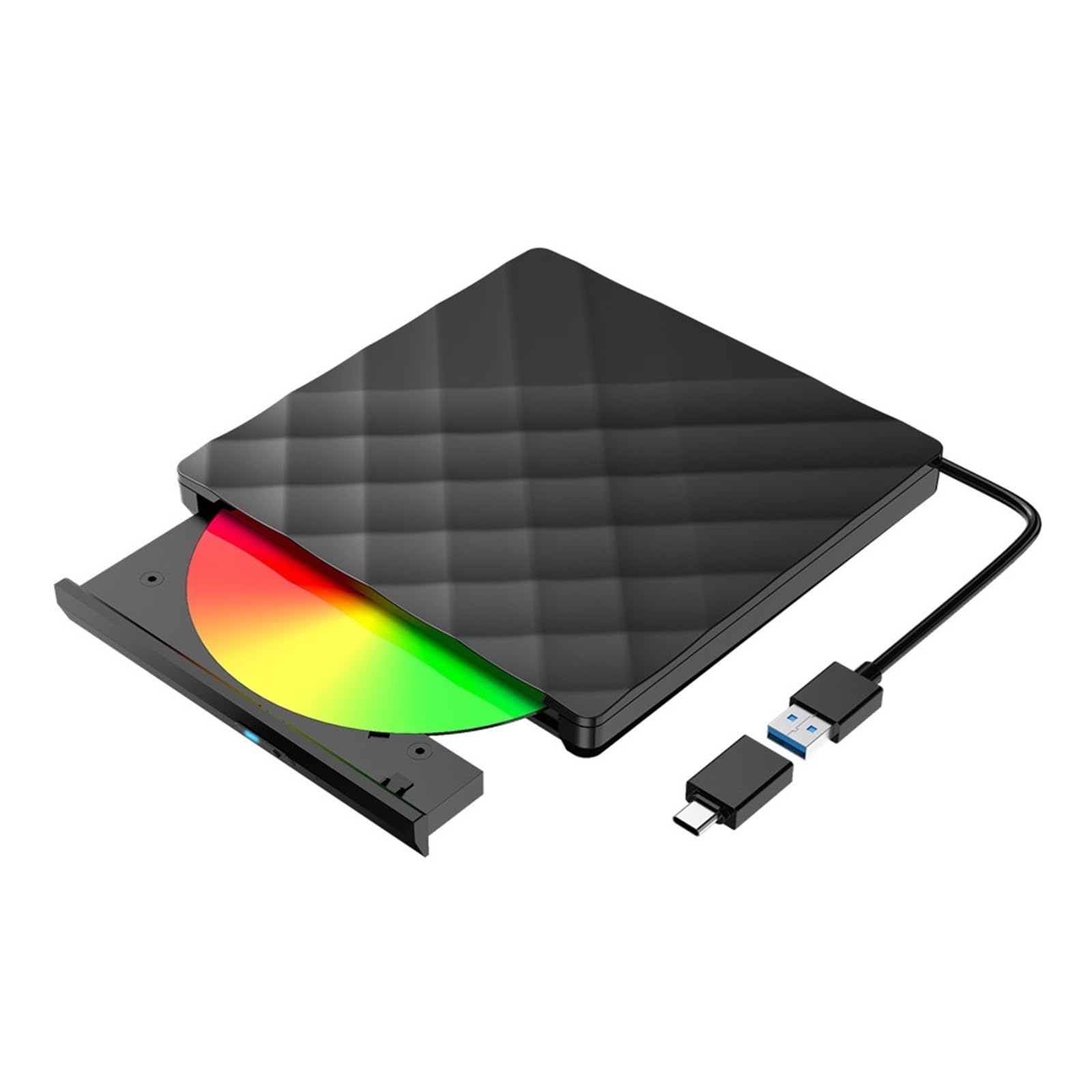 USB 3.0 Type C External DVD Blu-ray Drive for Laptop - Portable Optical Disc Writer for Movies, Music & Data Backup | Perfect for Travel, Office & Home Entertainment