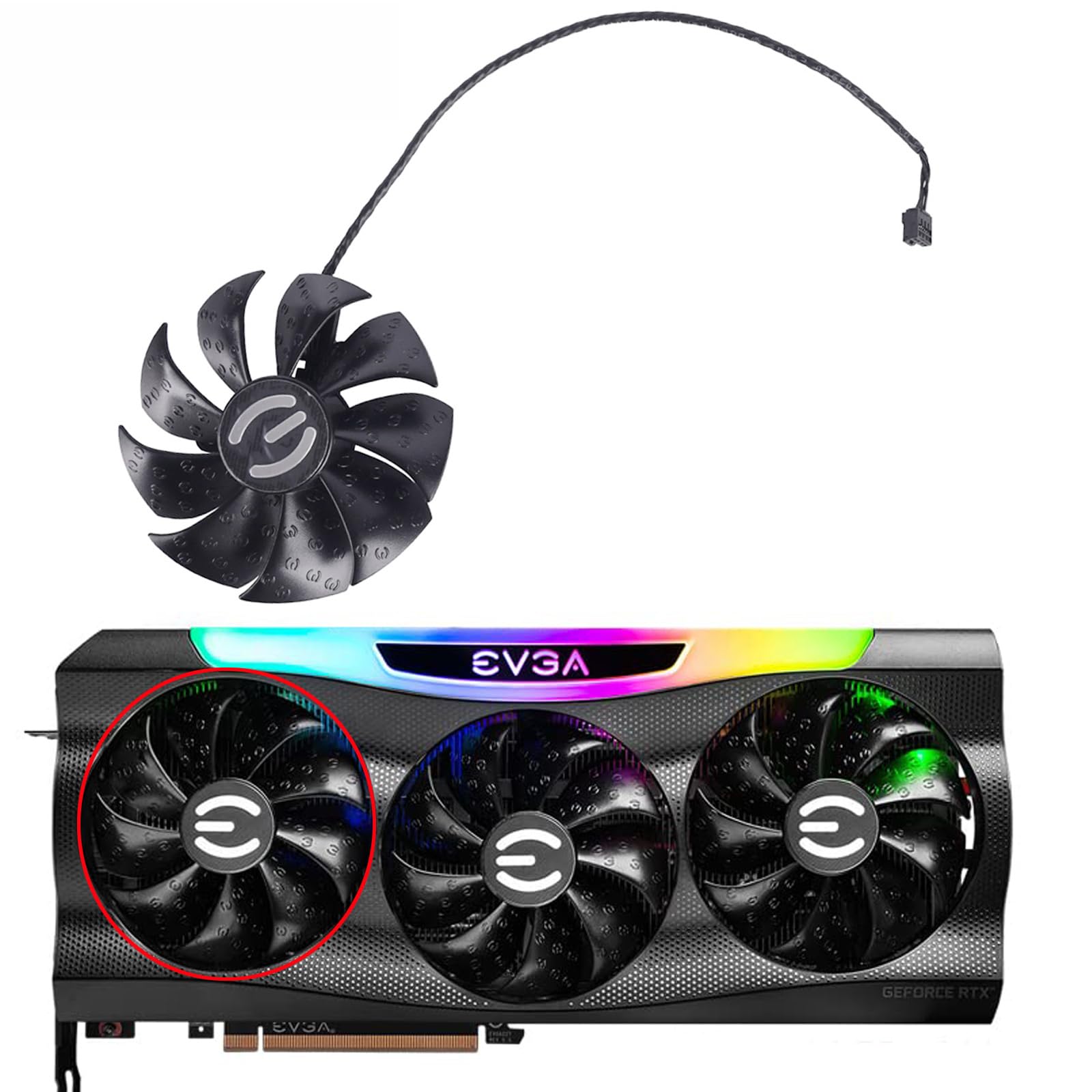 EVGA RTX 3070 3080 TI 3090 FTW3 Ultra GPU Cooling Fan Replacement - PLD09220S12H Graphics Card Fan (Fan-A) for Enhanced Gaming & Mining Performance