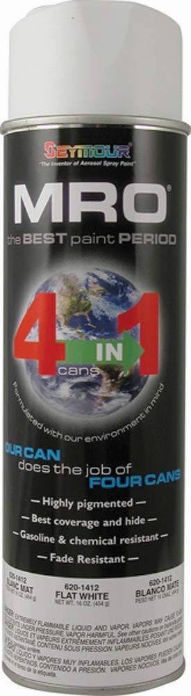 High-Quality MRO Industrial Enamel Paint - 15-17 Oz Flat White (6 Cans/Case) for Metal, Wood & Machinery Protection | Durable Coating for Factories, Workshops & DIY Projects