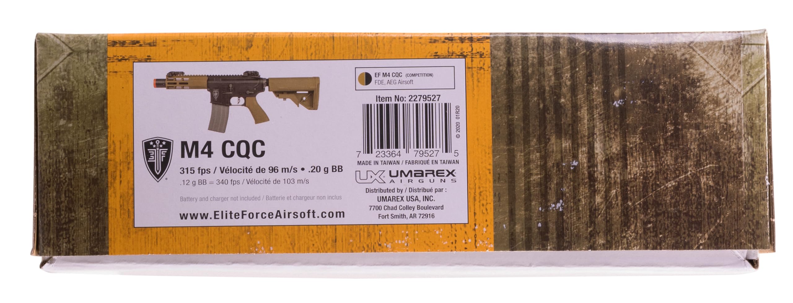 Elite Force M4 AEG Automatic 6mm BB Airsoft Rifle - CQC Tactical Gun in Black/Tan - Perfect for Close Quarters Combat & Airsoft Battles