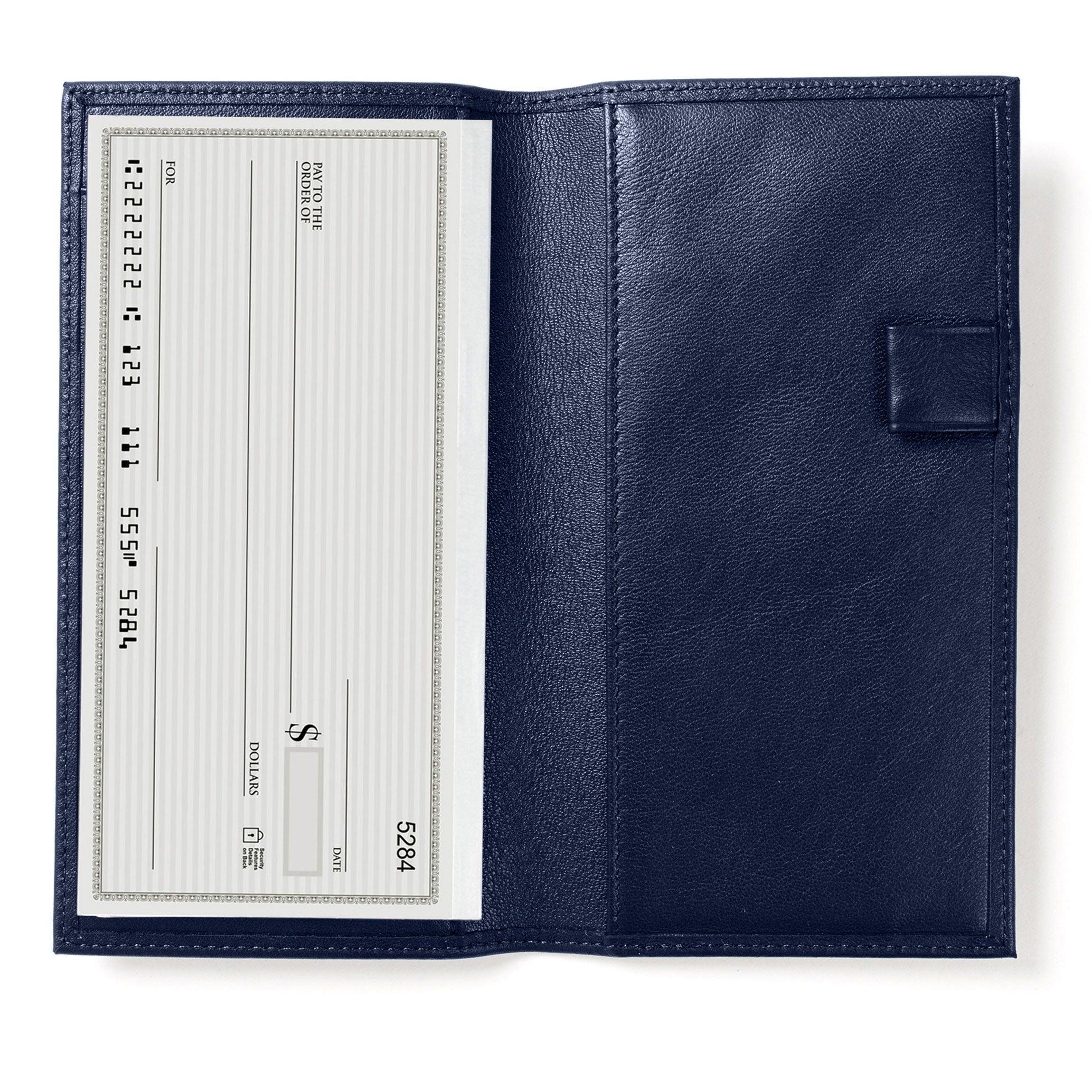 Premium Navy Blue Checkbook Cover with Dividers - Organize & Protect Your Checks in Style | Ideal for Business, Personal Finance & Banking Needs