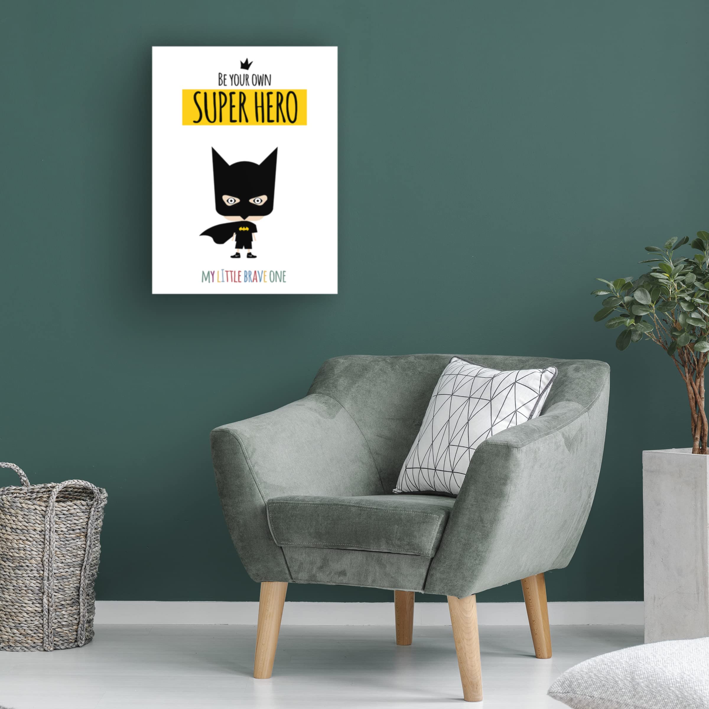 Trademark Fine Art 'Superhero One' Canvas Wall Art Print by Ayse - Perfect for Superhero Bedroom Decor & Comic Book Lover Gifts