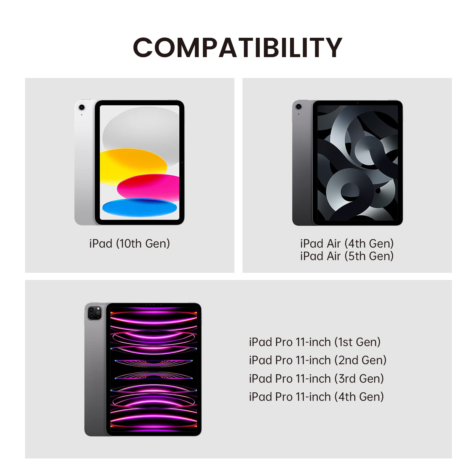 Rapoo XK330S iPad Keyboard Case with Trackpad - 7-Color Backlit Rechargeable Magnetic Stand for iPad Pro 11