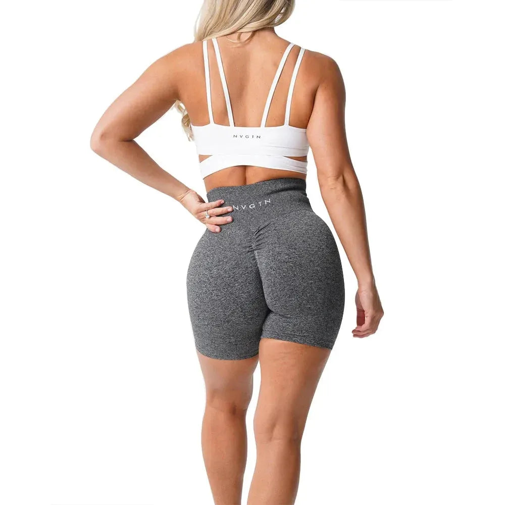 NVGTN Scrunch Seamless High Waisted Yoga Shorts for Women - Contour Biker Workout Shorts | Perfect for Gym, Running & Lounge Wear