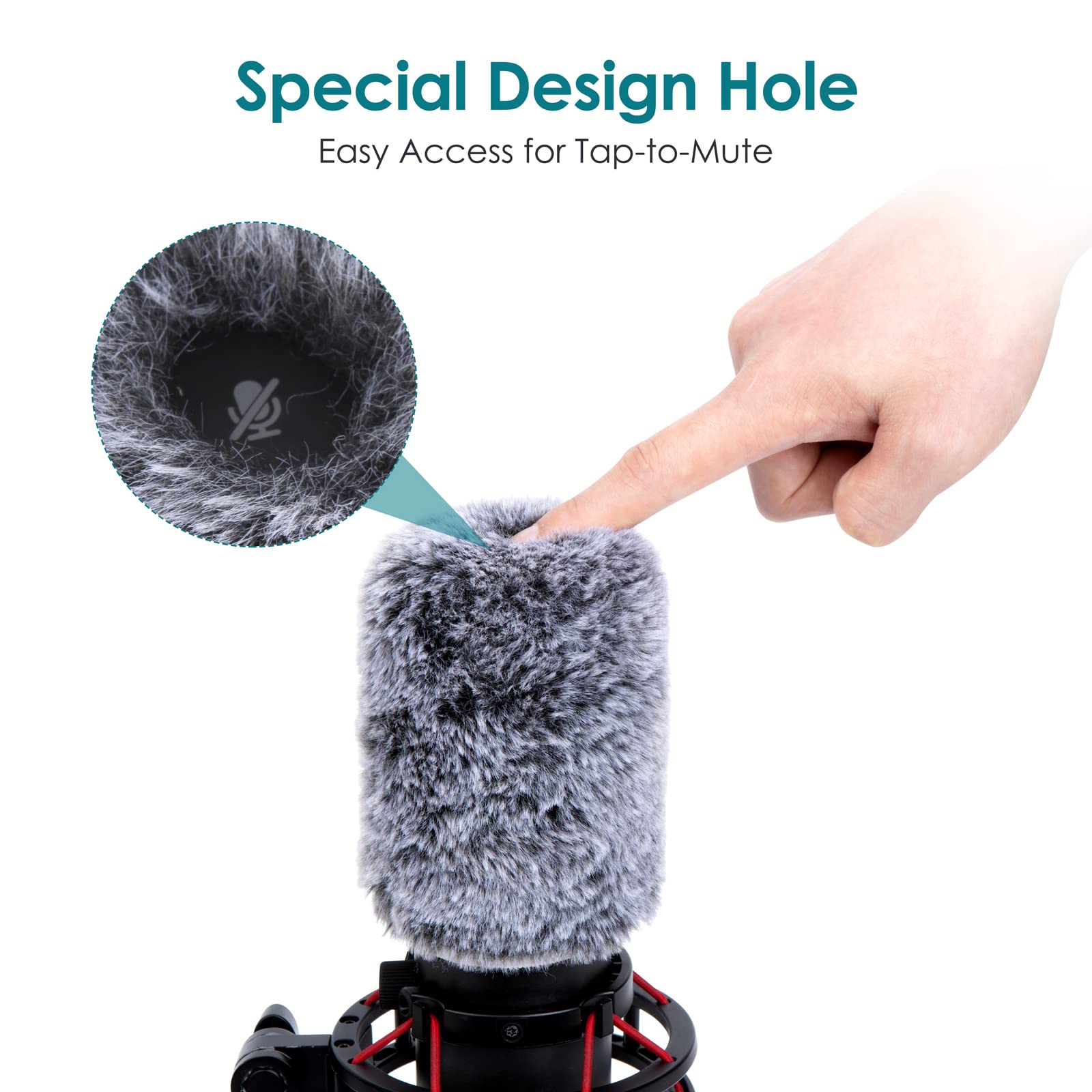 YOUSHARES QuadCast Microphone Windscreen - Furry Wind Cover & Shield for HyperX QuadCast & QuadCast S Mic - Reduce Ambient Noise & Wind Breezes for Streaming, Podcasting & Gaming