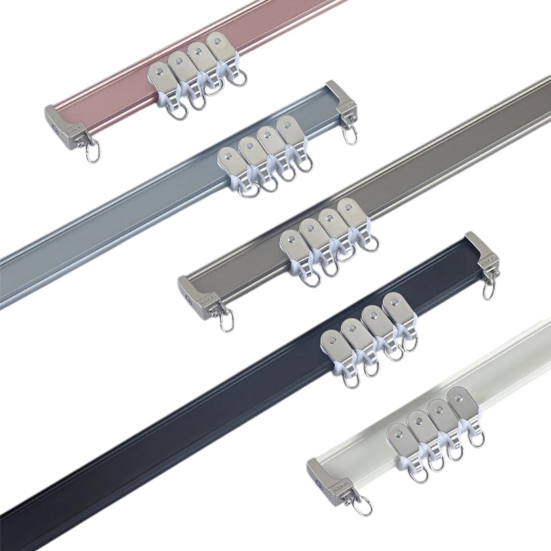 Flexible Curved Curtain Track - Bendable & Adjustable for Bay Windows - Perfect for Living Rooms, Bedrooms & Drapes Installation