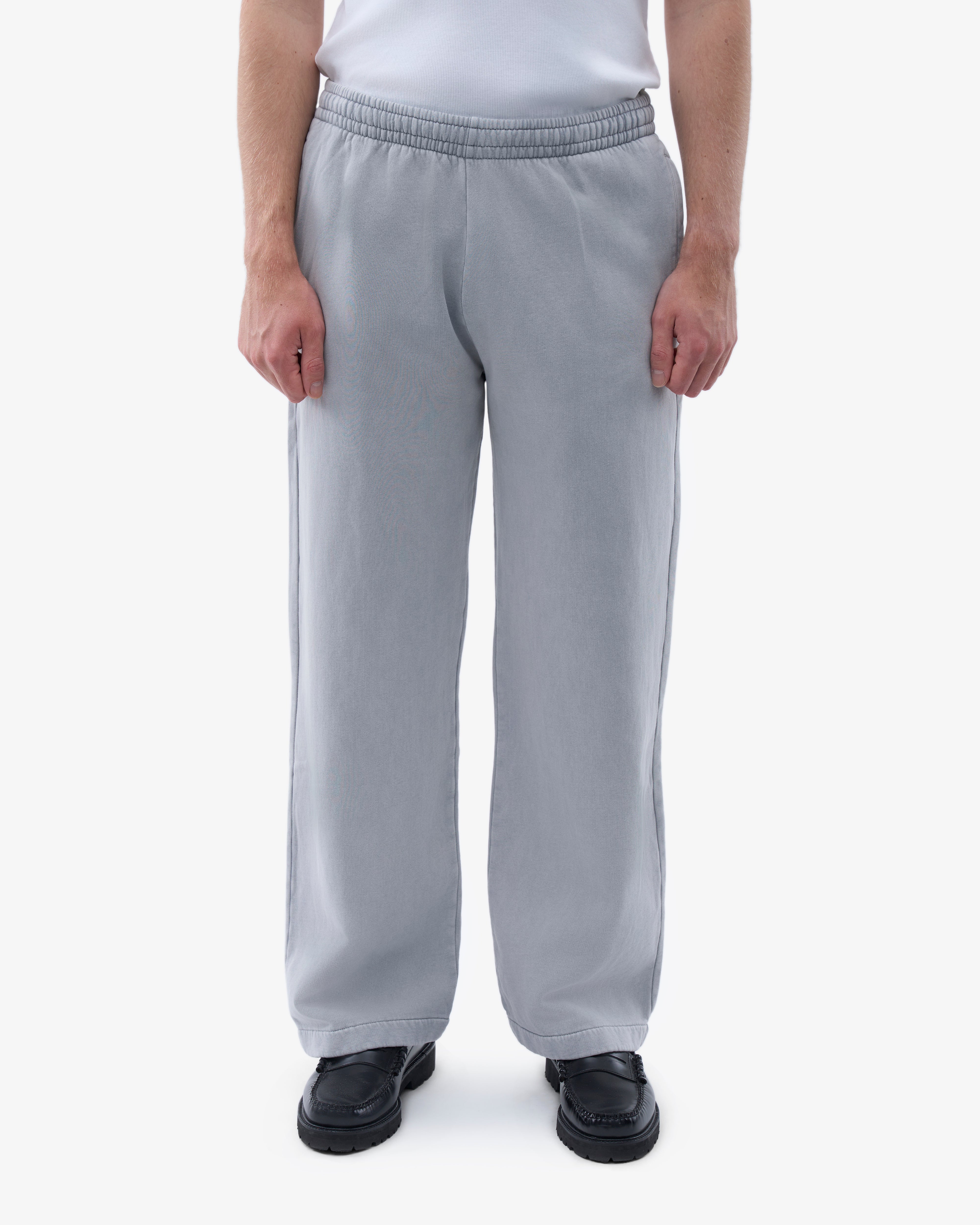 Organic Straight Leg Sweatpants for Women - Soft Comfortable Lounge Pants in Faded Grey - Perfect for Yoga, Running, and Casual Wear