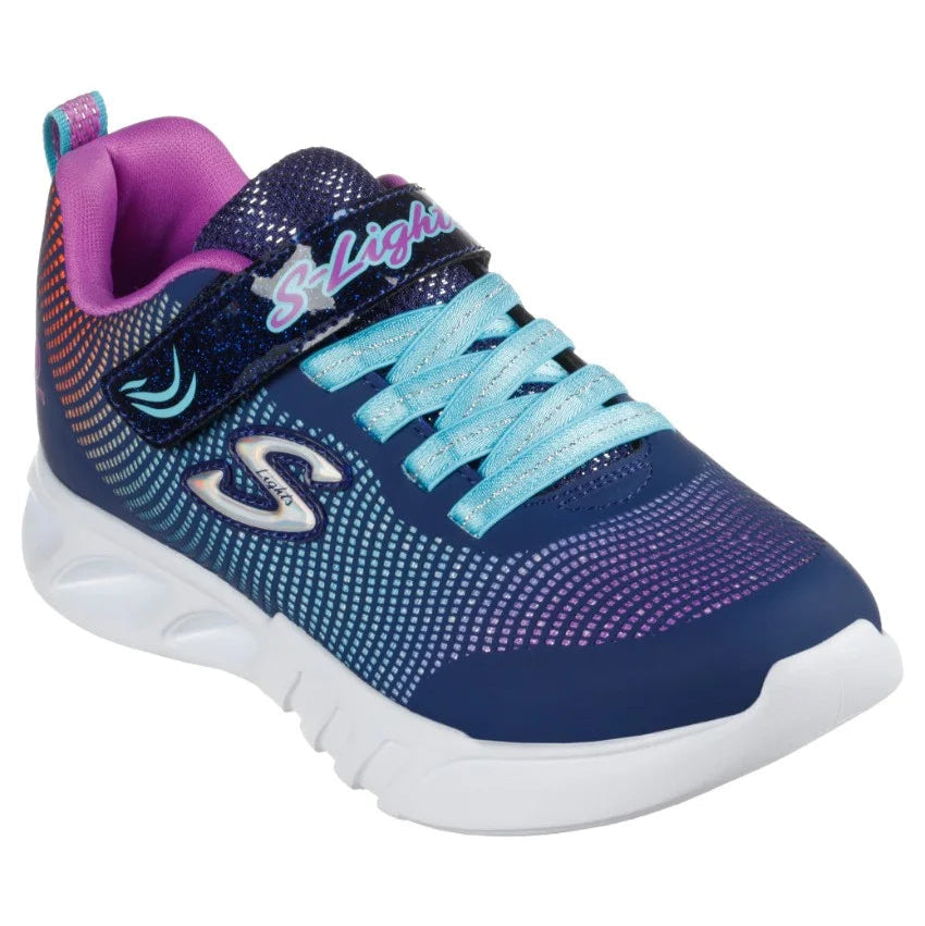 Skechers Men's Navy Multi S.Lights Flicker Flash Sneakers - Lightweight Running Shoes for Jogging, Walking & Gym Workouts