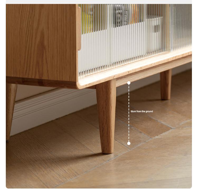 Solid Oak & Beech Wood TV Stand - Modern Entertainment Center for Living Room, Bedroom - Durable & Stylish TV Console with Storage Shelves