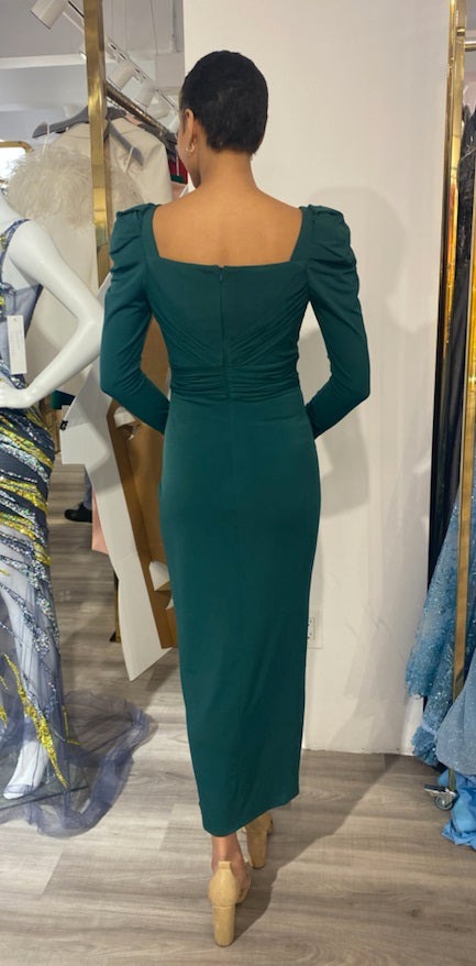 Jovani 09402 Ruched Bodice Long Sleeve Evening Dress - Elegant Formal Gown for Prom, Wedding & Black Tie Events
