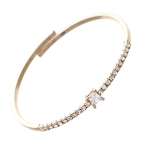 Gold Tone Square Crystal Center