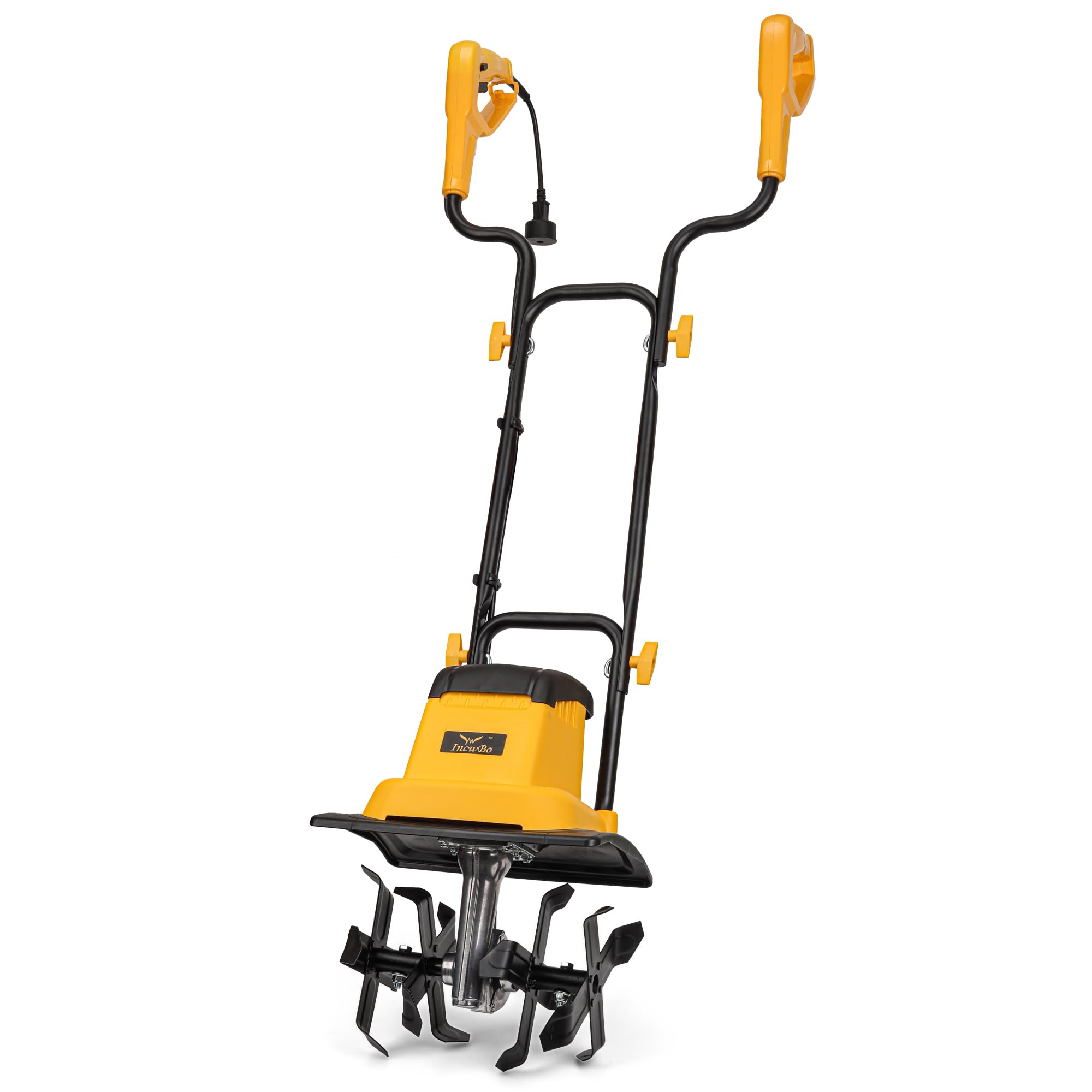 8.5AMP 12-Inch Electric Garden Tiller Cultivator - 360 RPM Corded Rototiller with 8-Inch Tilling Depth & LT-201D Socket for Soil Cultivation, Weeding & Landscaping | Perfect for Home Gardens, Flower Beds & Vegetable Patches