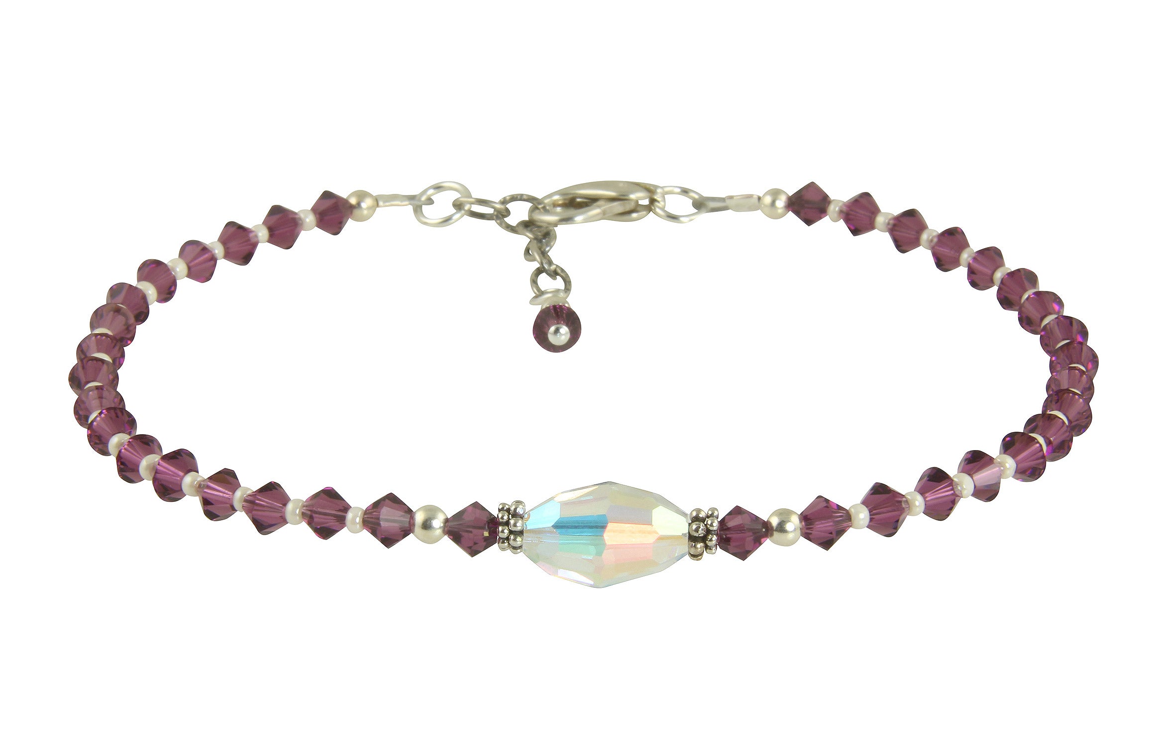 Custom Amethyst Crystal Beaded Anklet for Women - Adjustable Healing Stone Ankle Bracelet - Perfect for Yoga, Meditation, Boho Fashion & Beach Wear