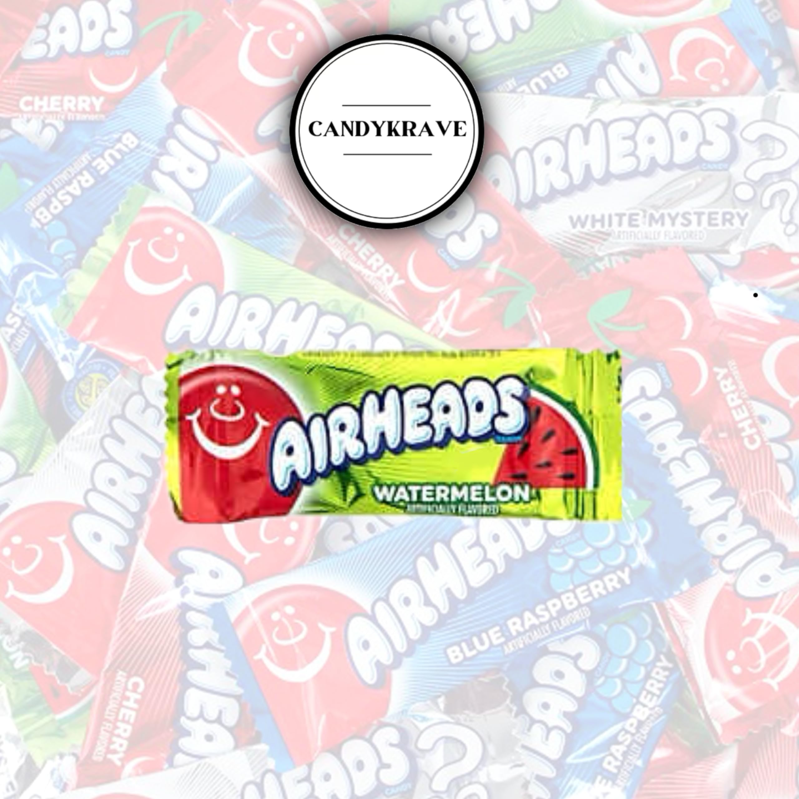 Airheads Mini Bars Watermelon Flavor - 40 Individually Wrapped Chewy Fruit Taffy Candies (1 lb Bulk Bag) | Gluten Free, Non-Melting | Perfect for Halloween, Birthday Parties, Office Snacks & Road Trips
