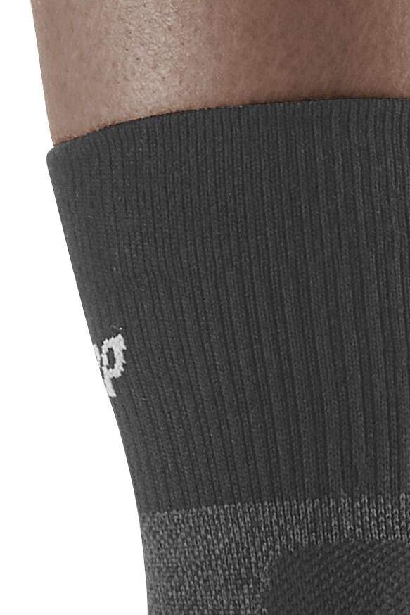 CEP Men's Hiking Merino Wool Mid-Cut Socks - Breathable & Moisture-Wicking for Outdoor Adventures - Stone Grey/Grey - Perfect for Hiking, Camping & Trail Running