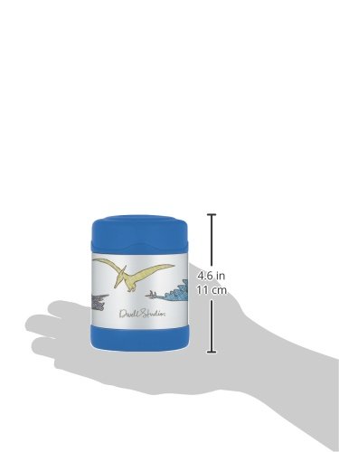 DwellStudio Thermos Vacuum Insulated FUNtainer Stainless Steel Food Jar - 10oz Dinosaur Design | Leakproof Lunch Container for Kids School, Picnics & Outdoor Activities