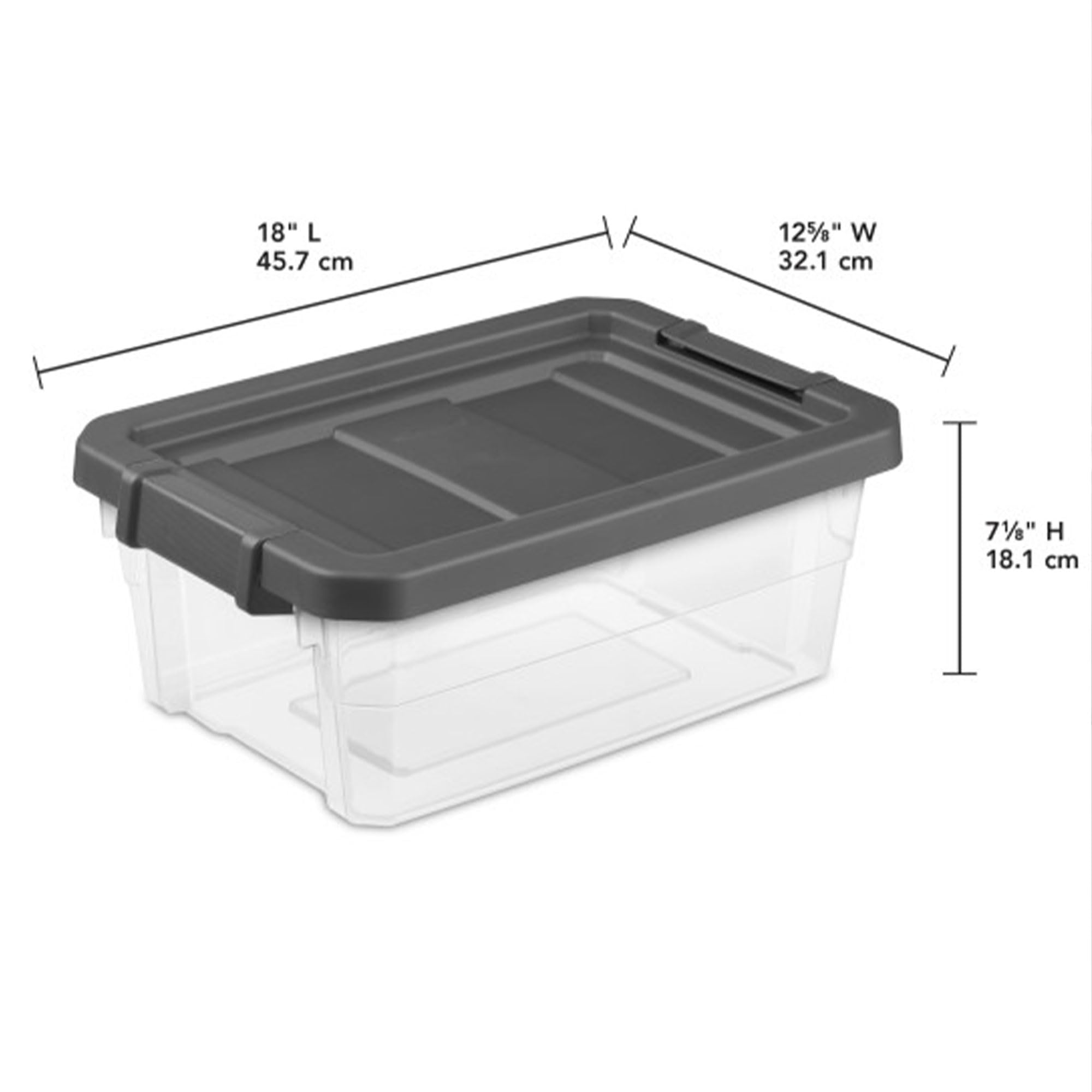 Sterilite 24-Pack 16 Quart Clear Plastic Storage Bins with Secure Latching Lids | Modular Stackable Organizer Boxes for Home, Office & Garage Organization | Perfect for Closet, Pantry & Toy Storage