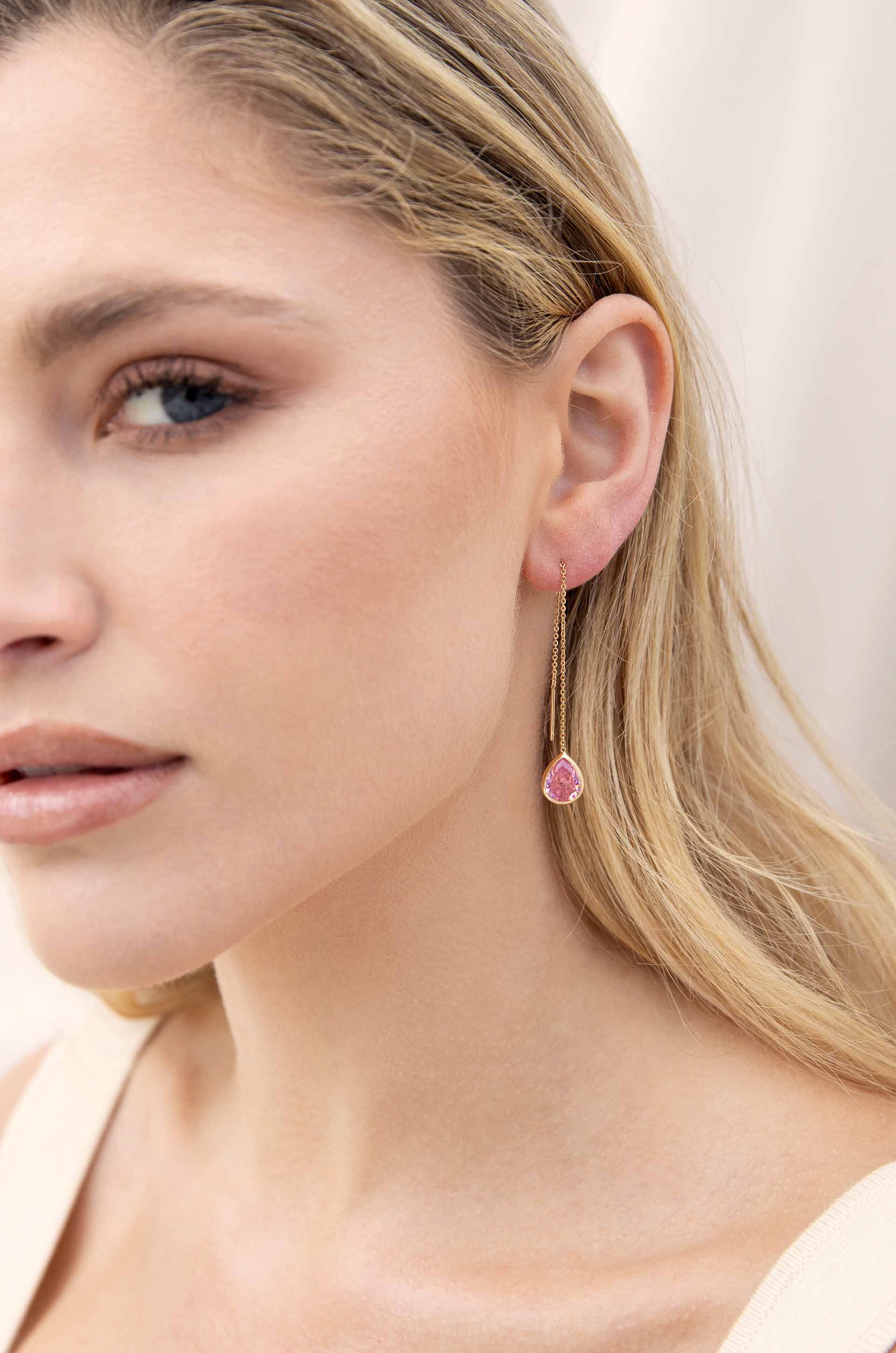Dainty Chain and Crystal Dangle Earrings for Women - Elegant Minimalist Jewelry for Everyday Wear, Parties & Special Occasions