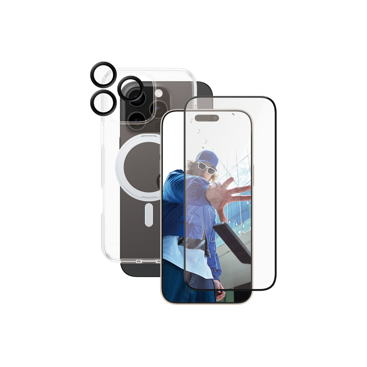 PanzerGlass CARE 3-in-1 Ceramic Screen Protector Bundle for iPhone 16 Pro - Anti-Scratch, Anti-Fingerprint, Bubble-Free Installation for Daily Protection