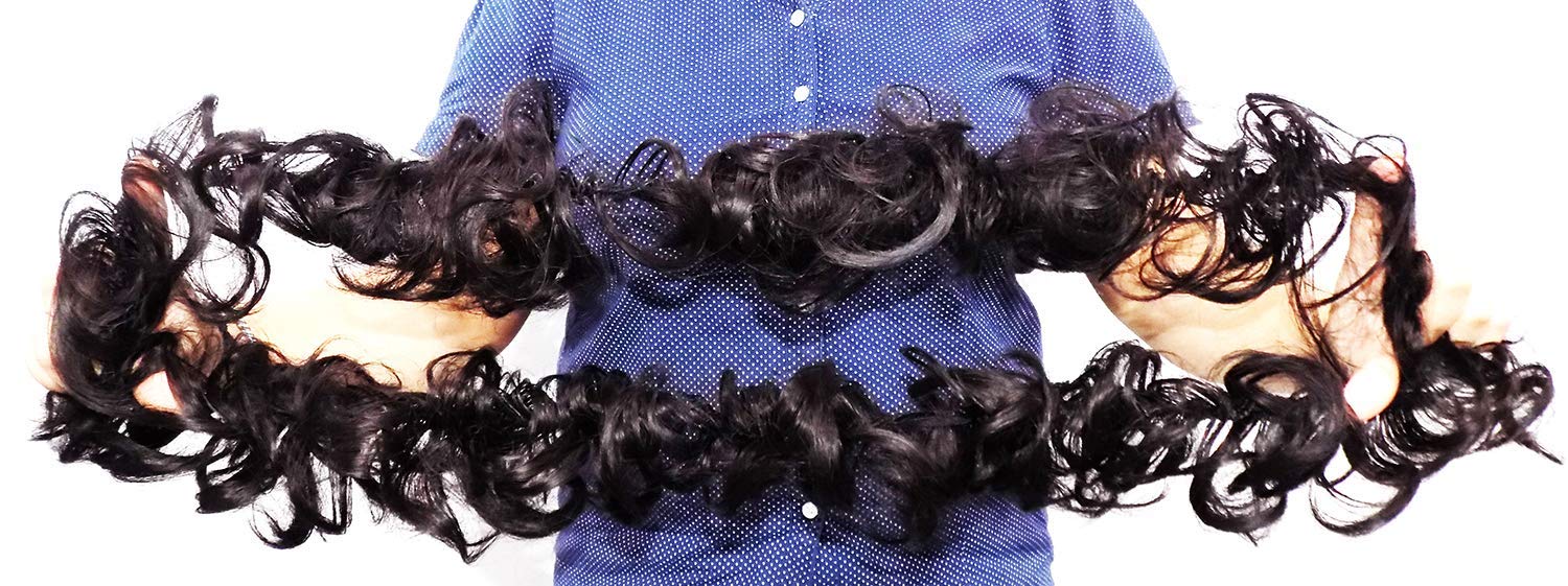 Pelo Synthetic Bridal Hair Extensions – Stretchable Frill Clip for Volume & Wavy Messy Bun | Ponytail Maker Styling Tool for Women & Girls (Black, Pack of 1) – Perfect for Weddings, Parties & Everyday Glam
