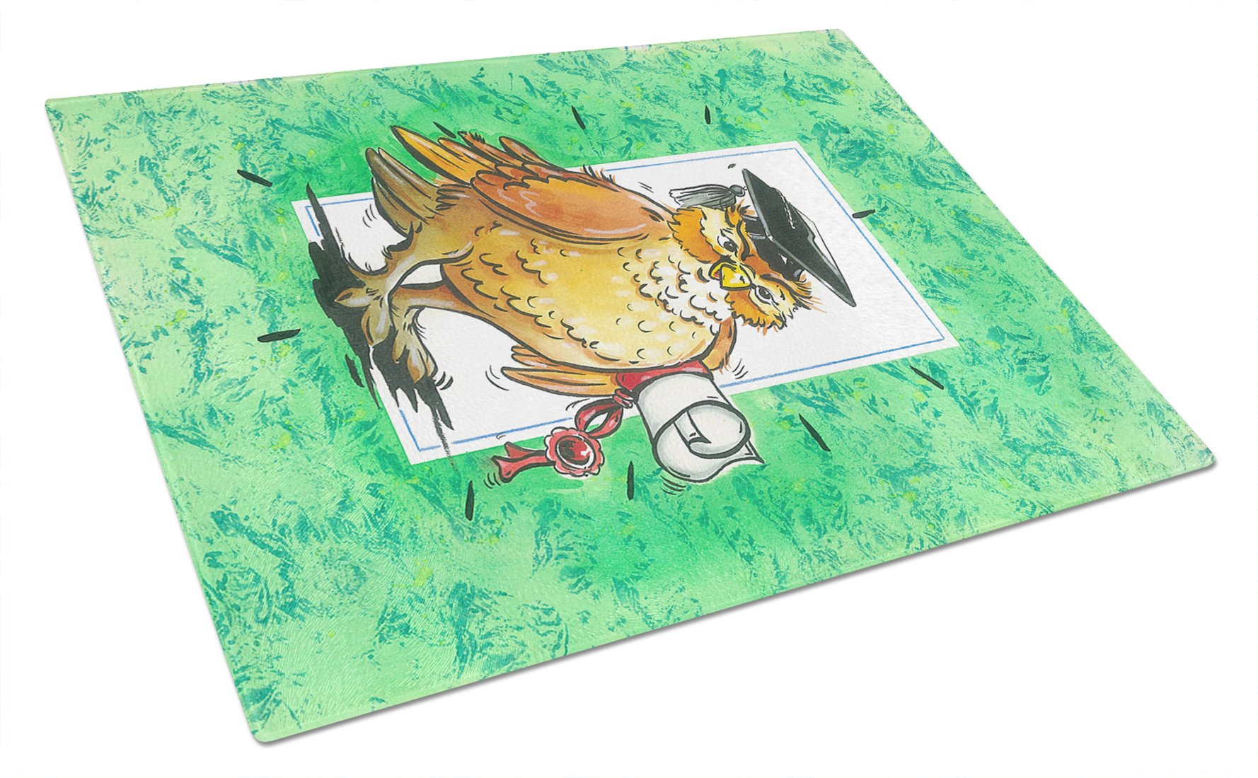 Graduation The Wise Owl Tempered Glass Cutting Board - Large Decorative Kitchen Chopping & Serving Board for Parties, Gifts & Home Decor - Durable Scratch-Resistant Glass Cutting Surface
