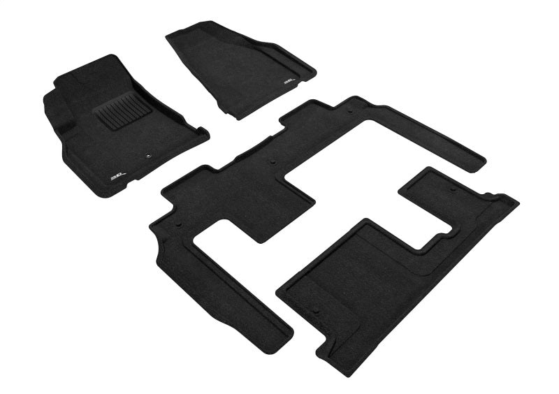 3D Maxpider All-Weather Floor Mats for 2009-2017 Chevrolet Traverse with Bench 2nd Row - Premium 1st, 2nd & 3rd Row Custom Fit Car Mats (Black) - Perfect for Family Road Trips, Daily Commutes & Off-Road Adventures