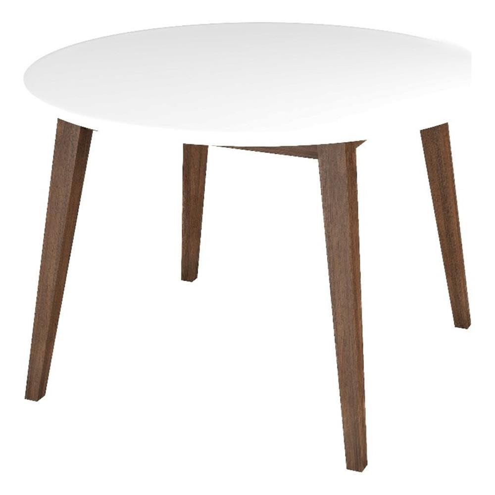 ASHCROFT Crawford Modern Style Solid Wood Walnut/White Top Rectangular 43-Inch Dining Table - Perfect for Contemporary Dining Rooms & Open-Concept Kitchens
