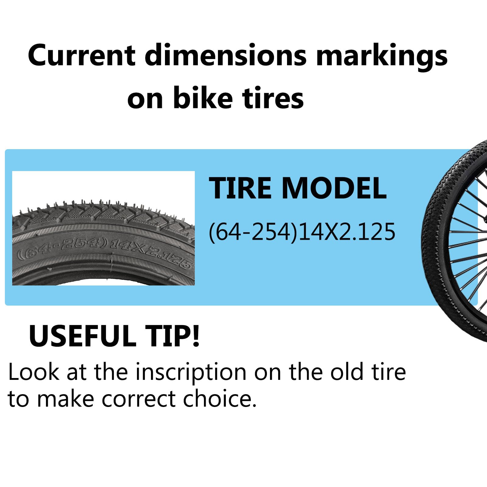 Premium Bike Tires for BMX, Folding, Road & Kit Bikes - 12/14/16/18/20 x 2.125 Inch Replacement Bicycle Tires with Included Tire Levers - Perfect for Commuting, Off-Road & Urban Cycling