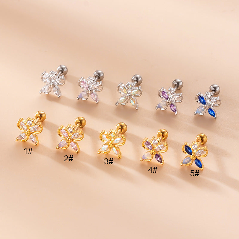 20G Conch Tragus Helix Small Flower Stud Earrings for Women - Minimalist Floral Earrings for Cartilage Piercing - Perfect for Everyday Wear, Parties & Gifts | HSPJ783