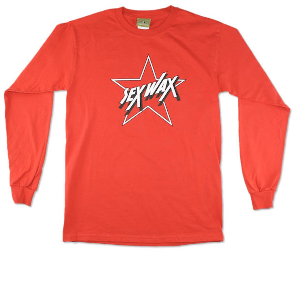 Sex Wax Men's Star Long Sleeve T-Shirt in Red - XXL Size | Surfing, Beachwear & Casual Street Style