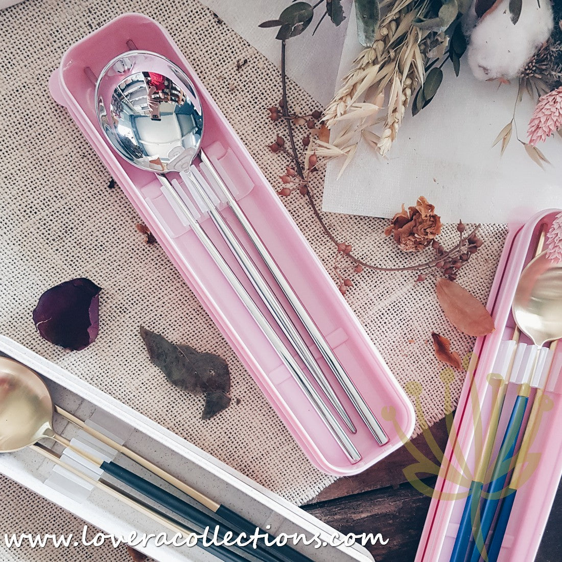 Premium 3-Piece Stainless Steel Cutlery Set - Gold Colorful Handles, SS304 Eco-Friendly Utensils with Gift Box - Perfect for Dining, Camping & Sustainable Living