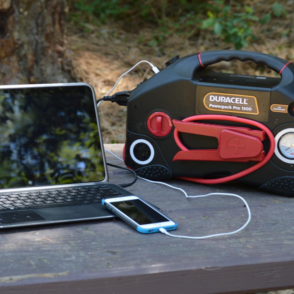 Duracell Powerpack Pro 1300 Portable Power Station - 2 AC Outlets & Dual 2.4A USB Ports for Camping, Emergencies & Outdoor Adventures