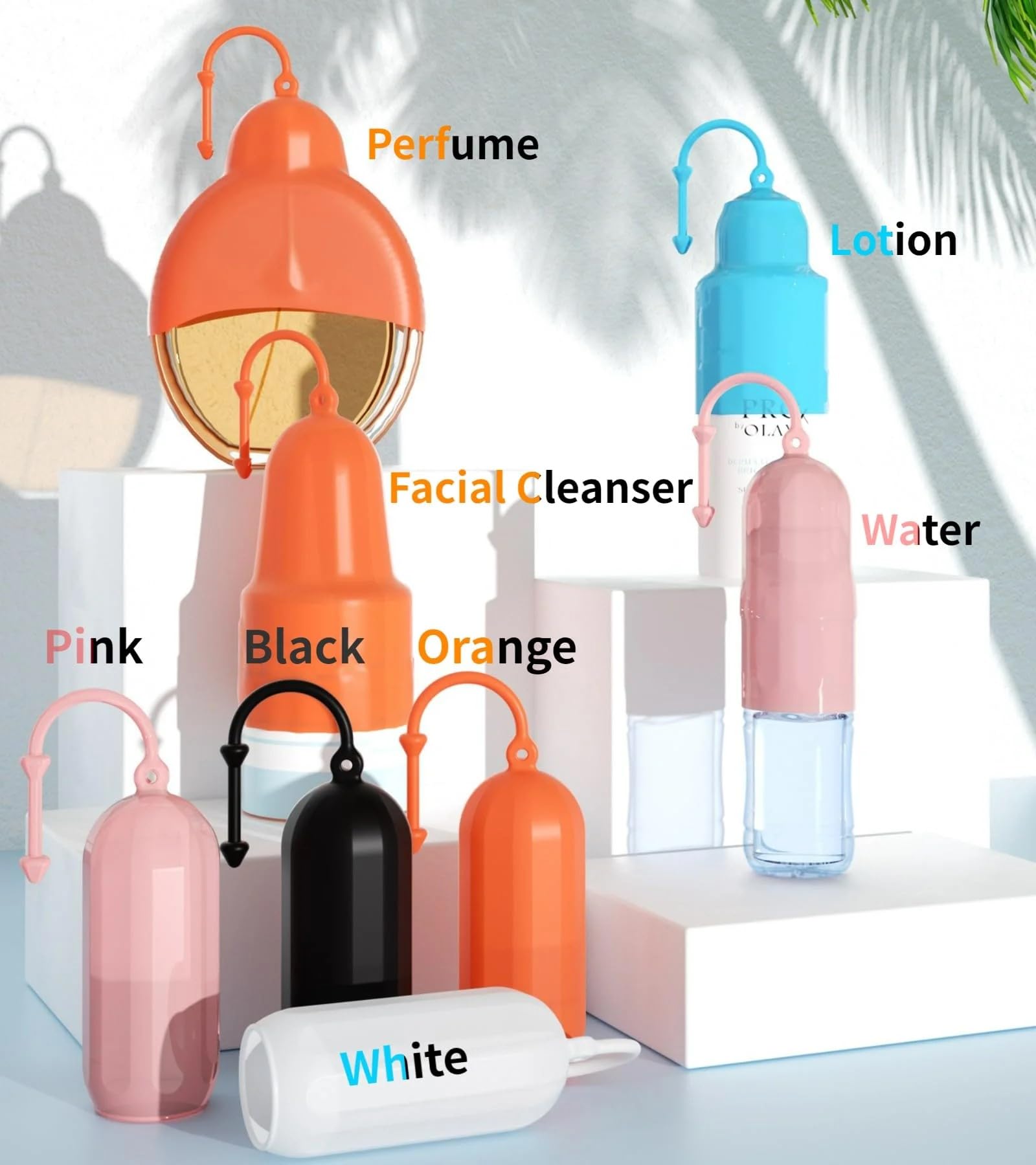 INOVERA 8-Piece Travel Bottle Covers - Leak Proof Silicone Sleeves for Toiletry, Shampoo & Lotion Bottles - Reusable Elastic Covers (Multicolor) - Perfect for Air Travel, Gym Bags & Camping Trips