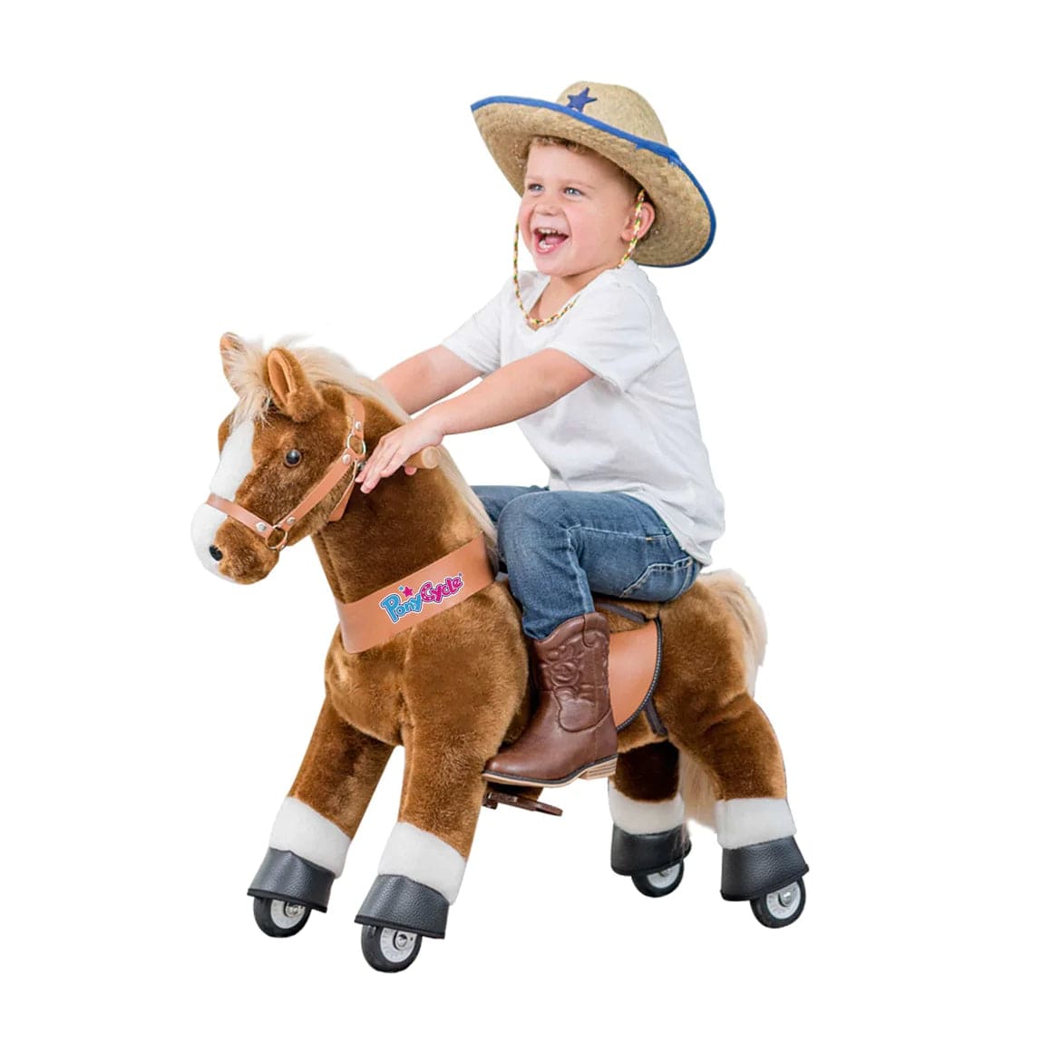 Ponycycle Ride-On Toy for Kids Ages 4-8 | Medium Size | Interactive Rocking Horse for Indoor & Outdoor Play | Perfect Birthday Gift for Boys & Girls