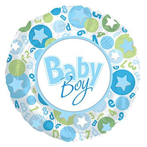 LOONBALLOON It's A Boy Baby Shower Balloons - 17 Inch Blue Star Circle Balloons for Gender Reveal, Newborn Celebration & Birthday Party Decorations