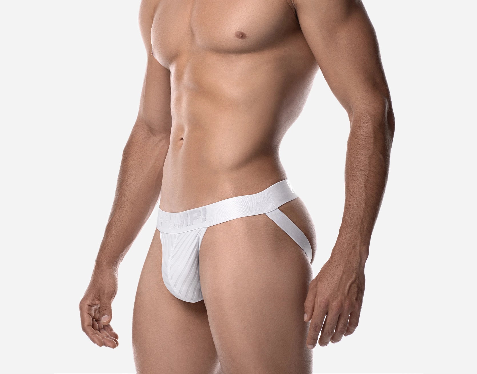 Premium PUMP! Whisper Jockstrap - Breathable White Men's Athletic Underwear for Gym, Running & Sports Support | Comfortable & Moisture-Wicking Design