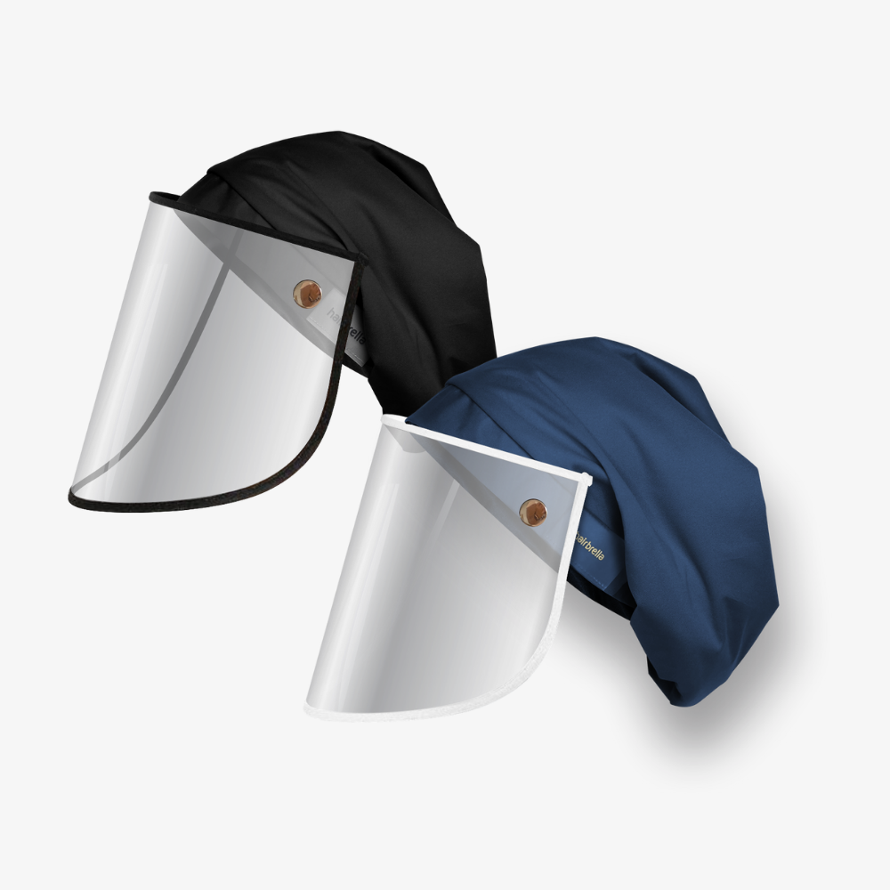Hairbrella Pro Scrub Cap with Face Shield - 2 Pack Waterproof Surgical Cap for Nurses, Doctors & Healthcare Workers - Perfect for Hospitals, Clinics & Medical Procedures