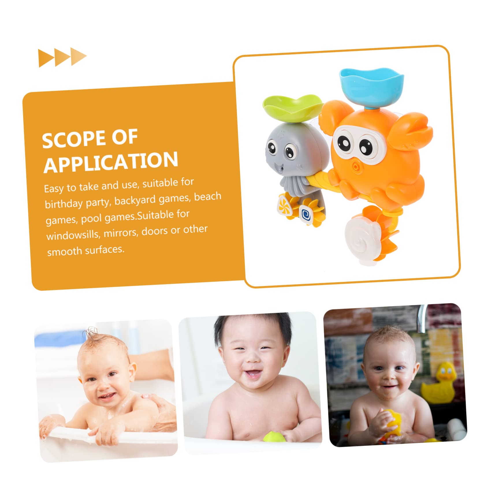 HEMOTON 3-Piece Water Play Bath Toys Set for Kids - Fun Bathtub Floating Toys for Toddlers & Children (BPA-Free ABS Plastic) - Perfect for Bath Time, Pool Parties & Sensory Play
