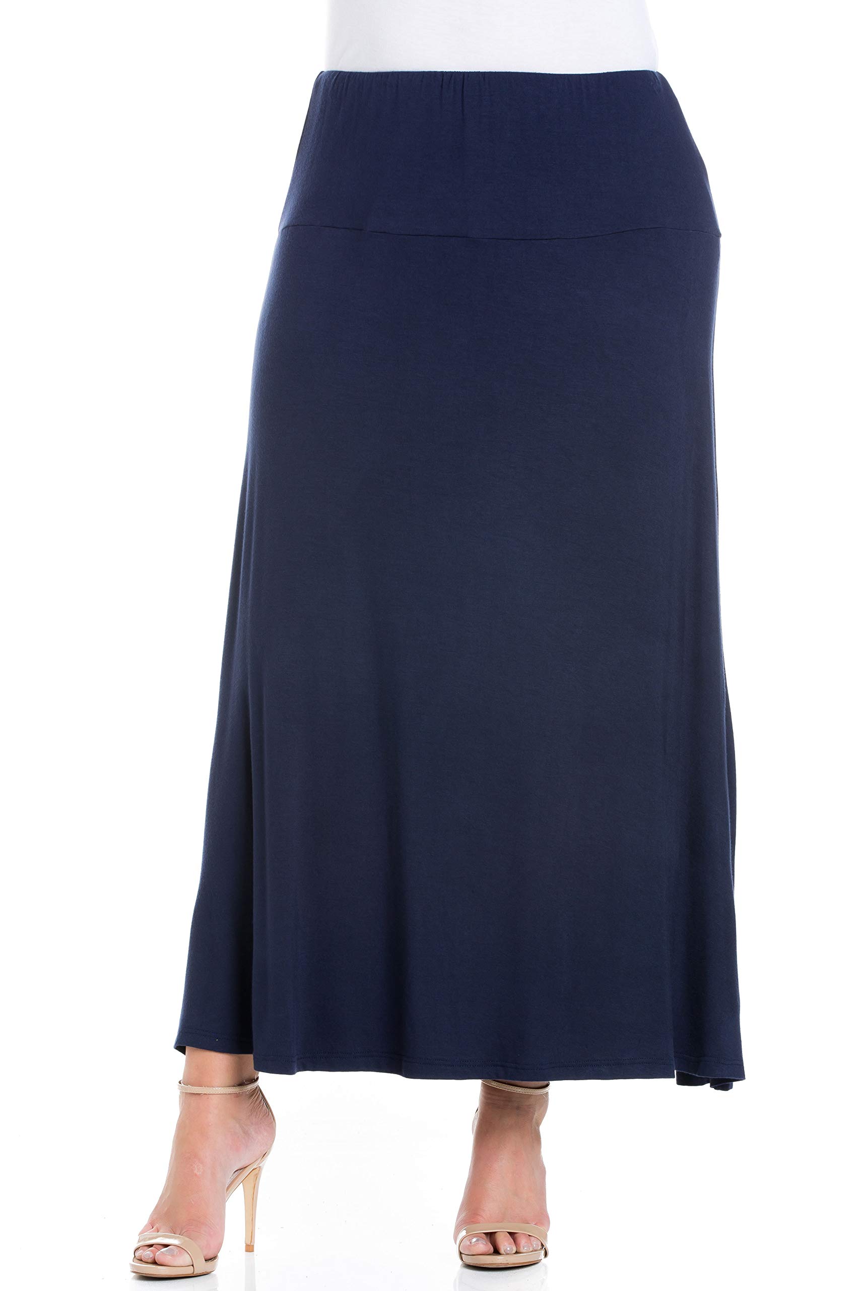 24/7 Comfort Apparel Women's Plus Size Maxi Skirt - Flowy Long Skirt for Casual & Summer Outfits | Perfect for Beach, Vacation & Everyday Wear
