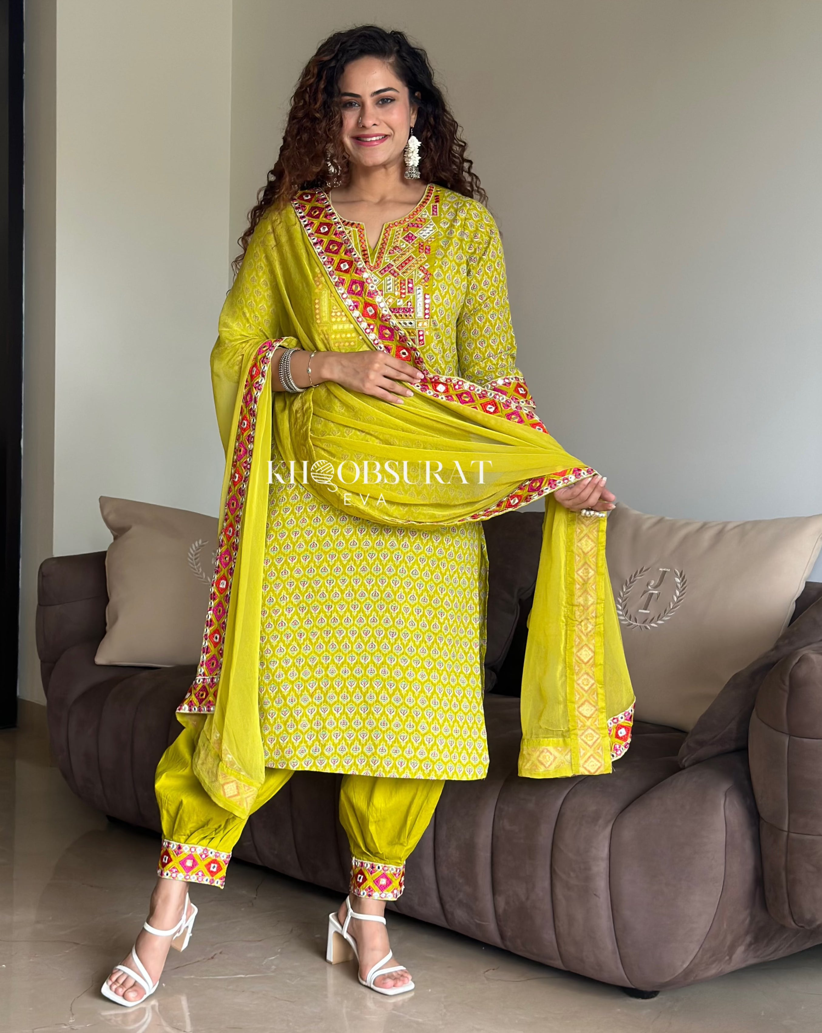 Stylish Kalki Fashion Kurta with Afghani Salwar - Traditional Pakistani Outfit for Women - Perfect for Weddings, Festivals & Special Occasions