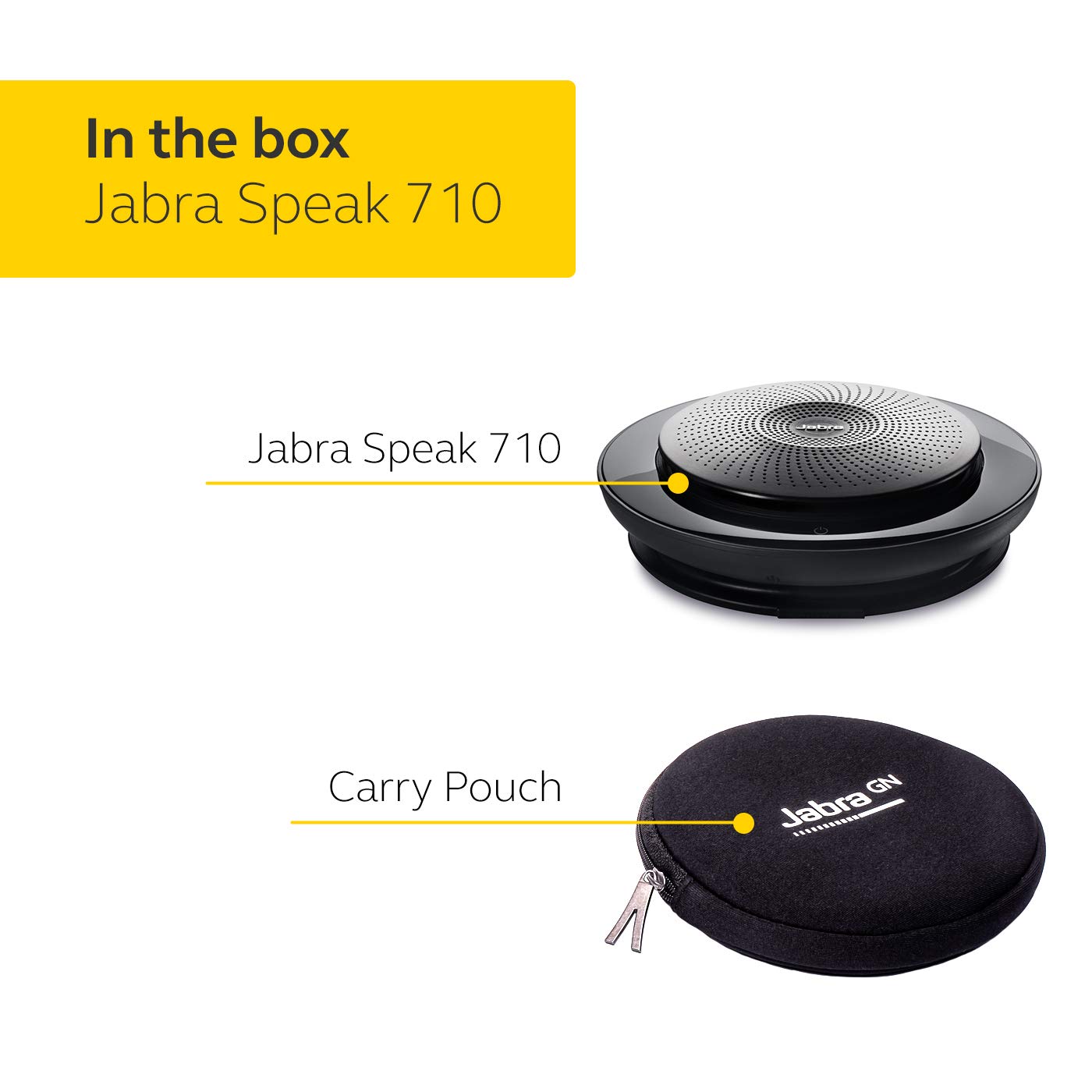 Jabra Speak 710 MS Wireless Bluetooth Speakerphone with USB Adapter - Portable Conference Speaker for Crystal Clear Calls | Certified for Microsoft Teams, Zoom & Skype | Perfect for Home Office, Remote Work & Business Meetings Anywhere
