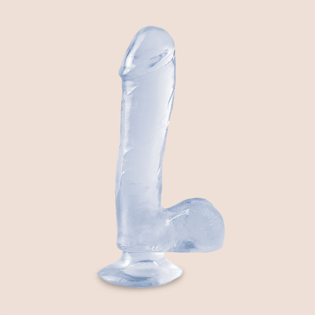 Basix 7.5 Inch Realistic Dildo with Strong Suction Cup - Flexible Yet Firm Silicone Adult Toy for Solo Play & Couples Use