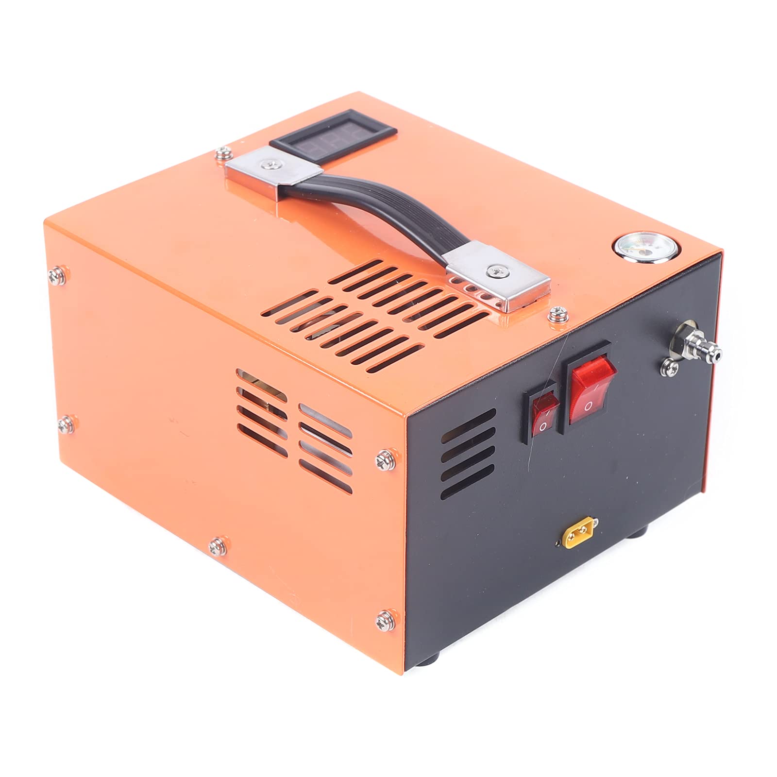 Portable 12V High Pressure Air Compressor 30Mpa 300 Bar 4500 PSI - Built-in Transformer & Fan Cooling - 110V/220V PCP Air Pump for Paintball, Scuba Diving & Inflating Tires