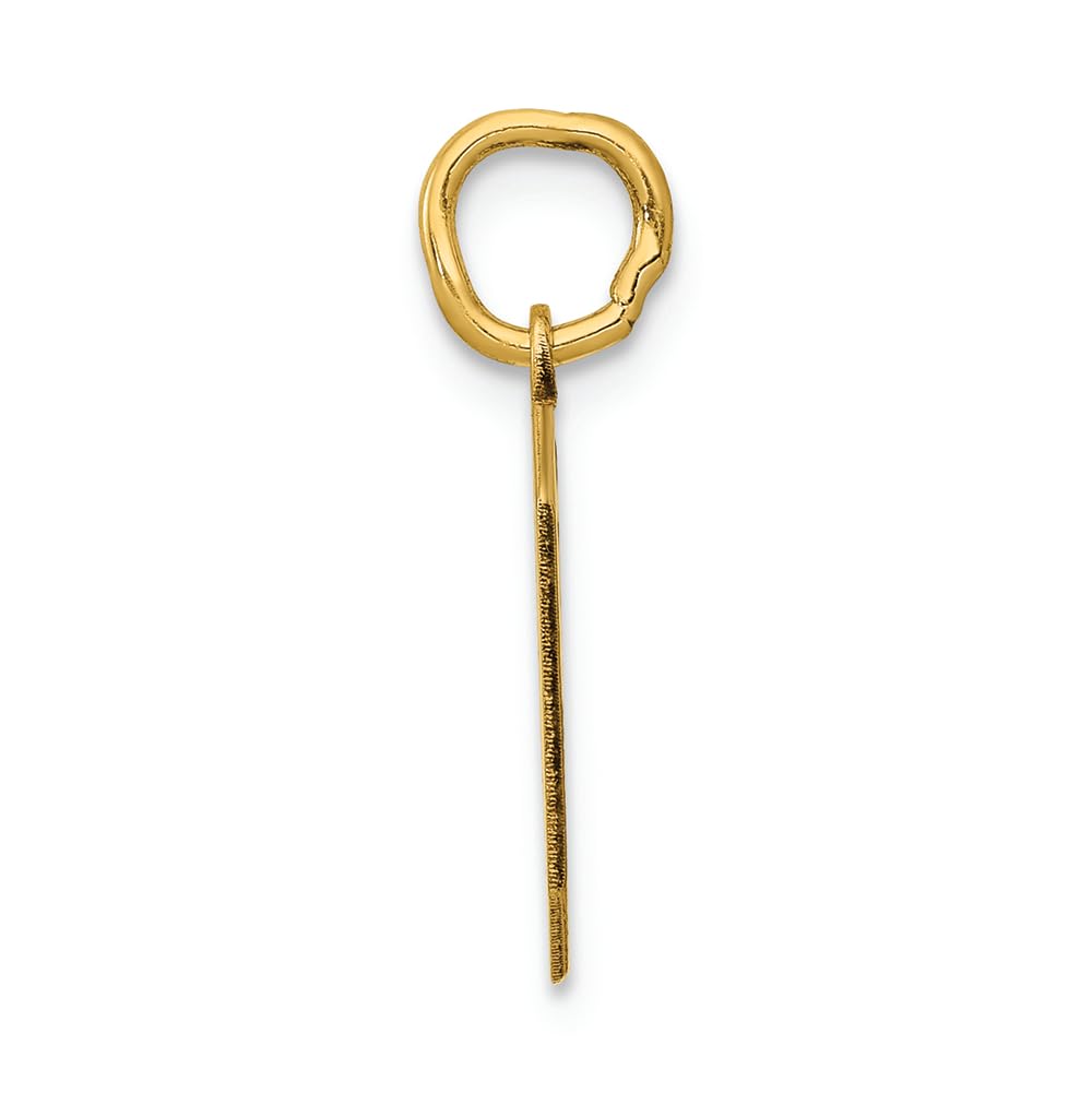 14K Yellow Gold Small Polished Number 