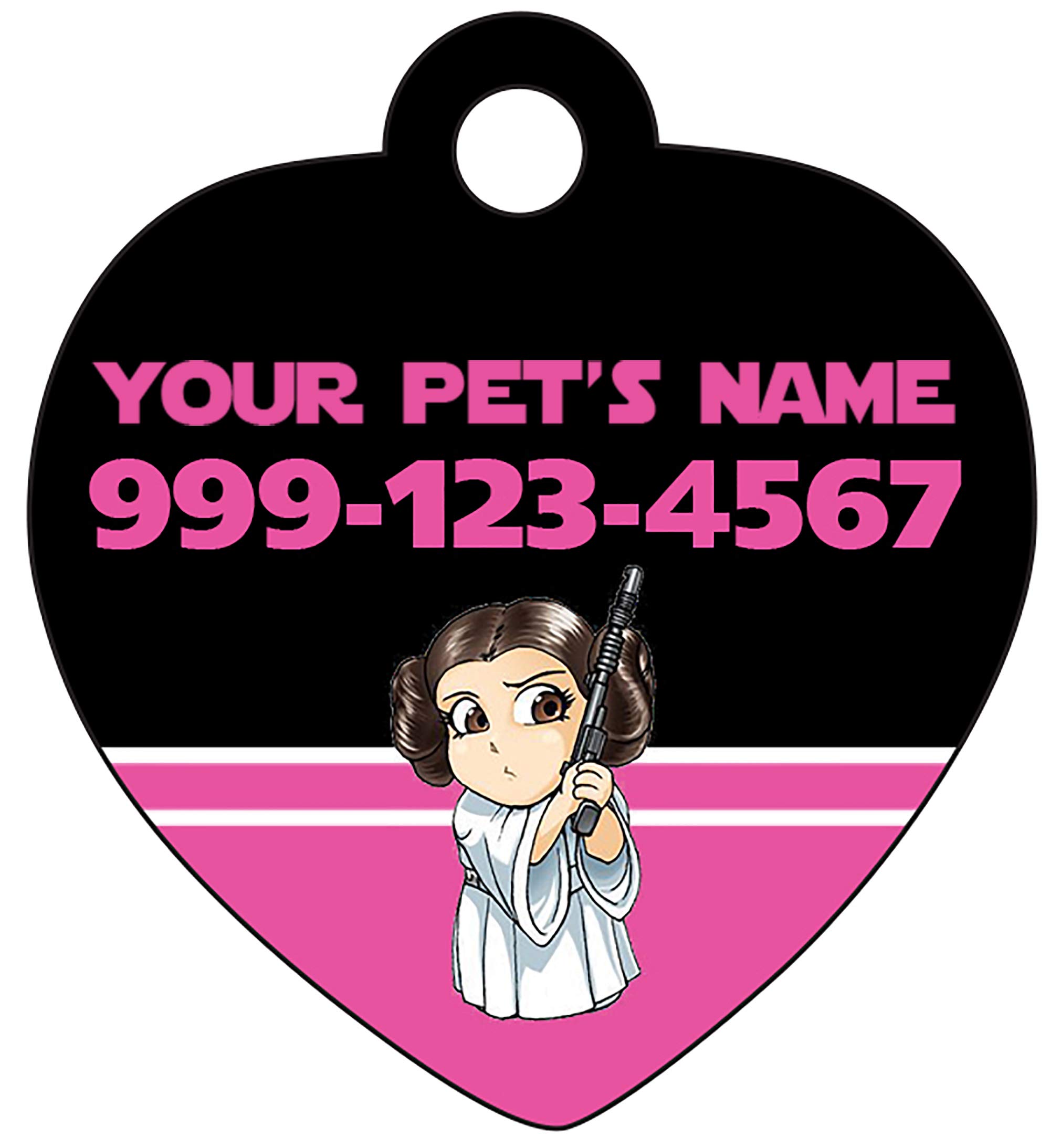 Personalized Princess Leia Pet ID Tag for Dogs & Cats - Perfect for Star Wars Fans