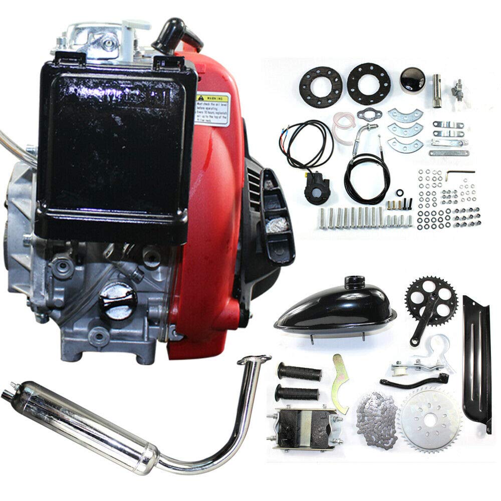 **49CC 4-Stroke Gas Motorized Bicycle Kit – TFCFL Chain Drive Conversion Kit for 26” ATV & 28” V Frame Bikes – Upgrade Your Bike for Commuting & Off-Road Adventures**