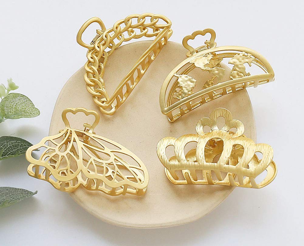 Gold Hair Claw Clip for Women - Alloy Hair Clamp Accessories for Party & Wedding
