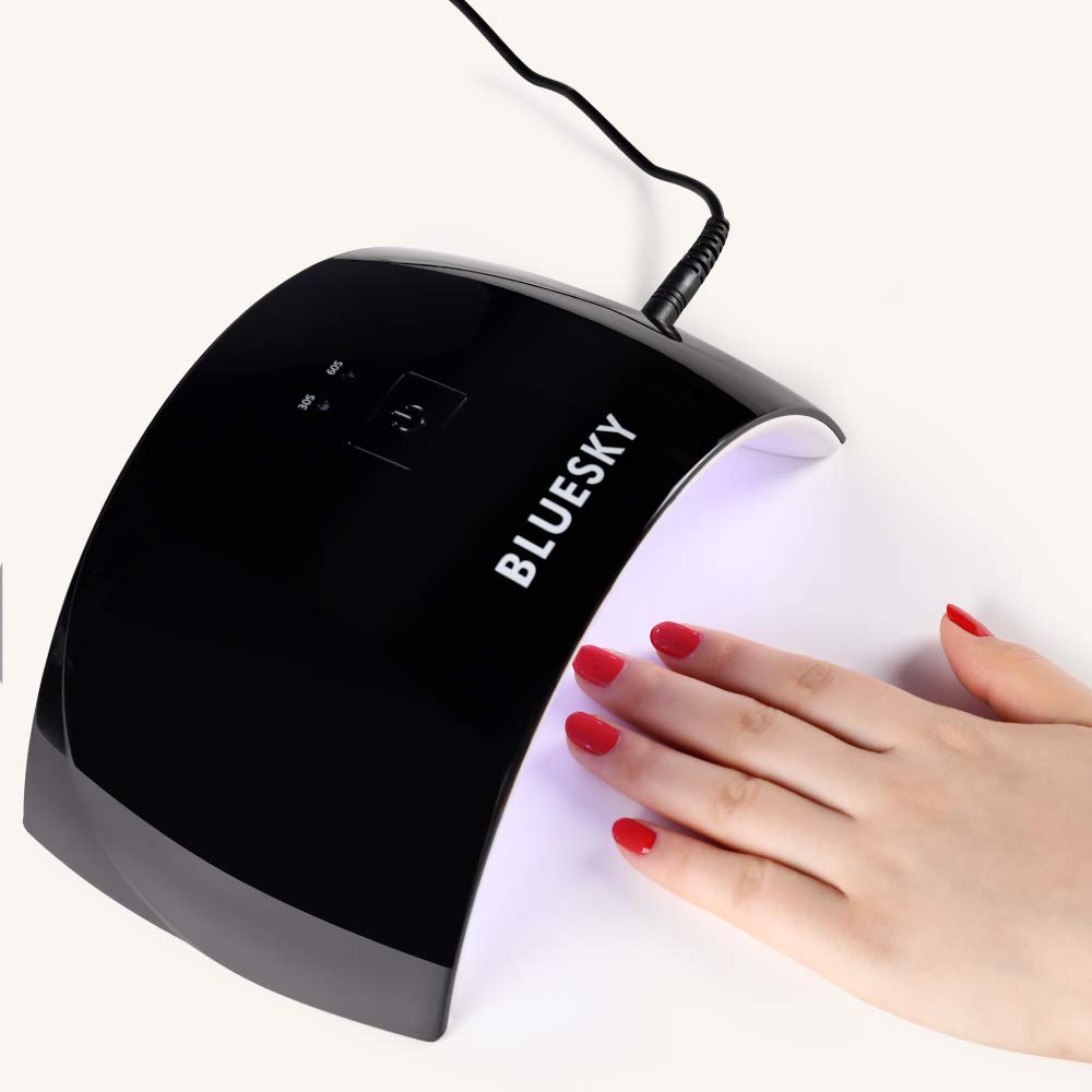Professional 24W LED & UV Nail Lamp for Gel Polish Curing - Auto Sensor, 2 Timer Settings, UK Plug, Black | Fast Drying for Salon & Home Manicures, Perfect for Gel, Acrylic & Dip Powder Nails