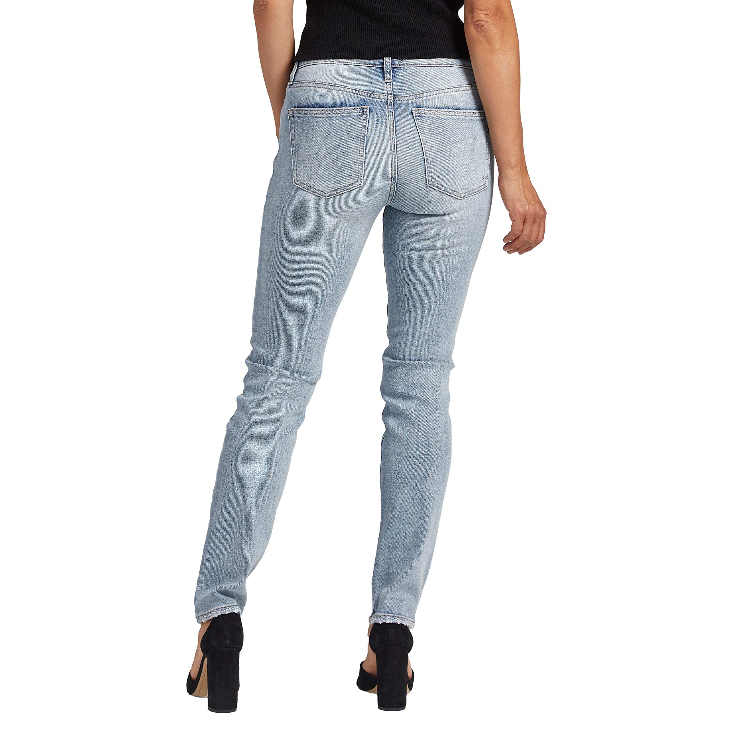 Silver Jeans Co. Women's Most Wanted Mid Rise Straight Leg Jeans - Legacy Wash | Comfortable & Stylish Denim Pants for Casual Wear, Work & Everyday Outfits