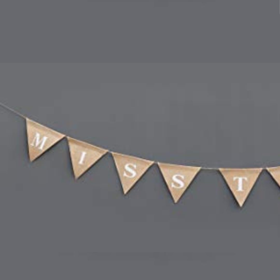 Miss to Mrs Banner - Rustic Burlap Bridal Shower Garland Decor for Wedding, Engagement Party & Hen Night - Perfect for Photo Backdrops & Venue Decoration